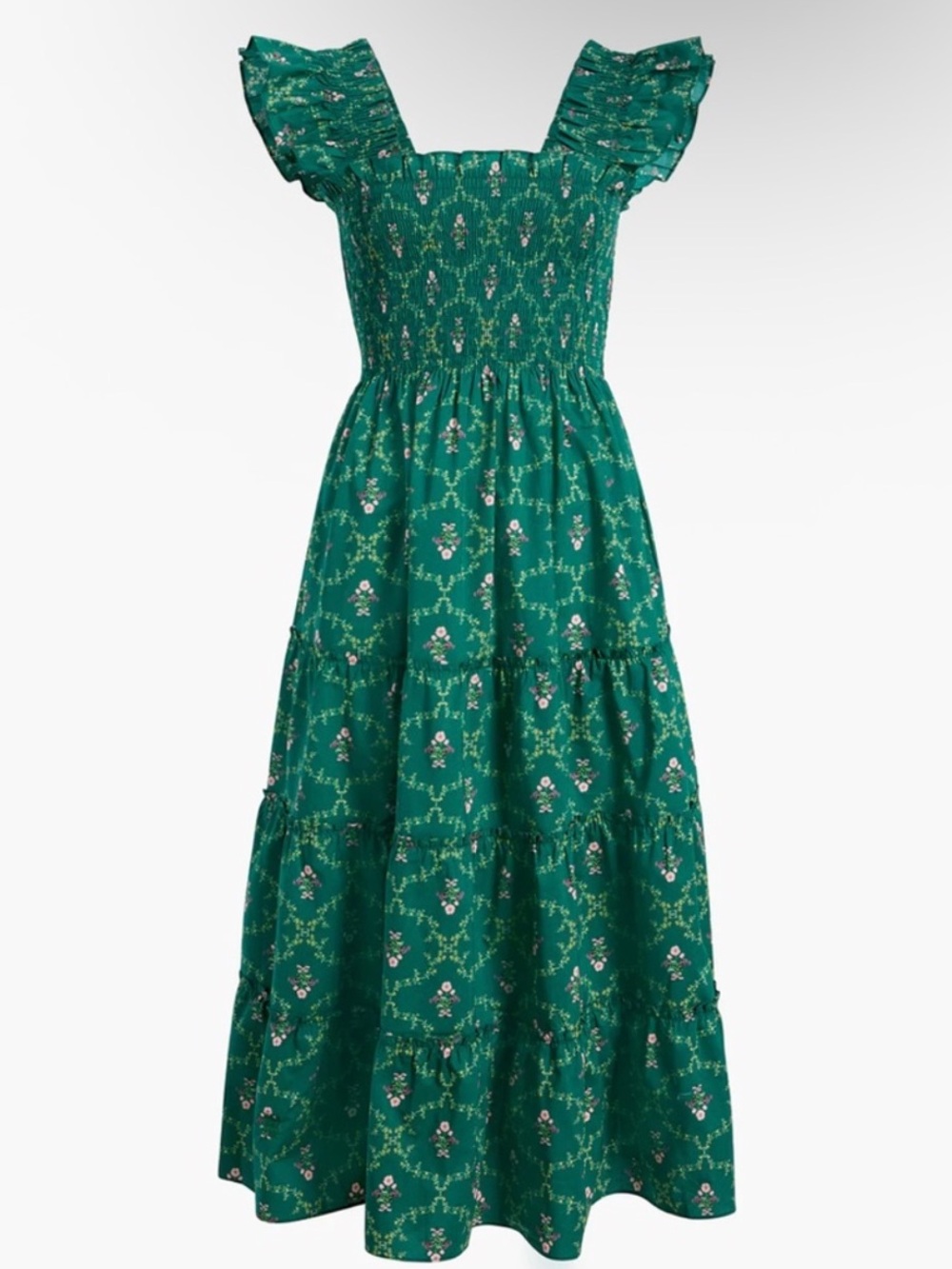 Hill House Ellie Nap Dress
Emerald Trellis, size small